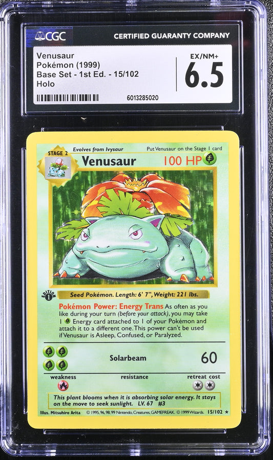 1999 Base Set - 1st Ed. 15/102 Venusaur CGC Holo 6013285020