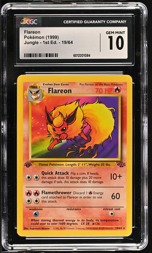 1999 Jungle - 1st Ed. 19/64 Flareon CGC 6012201084