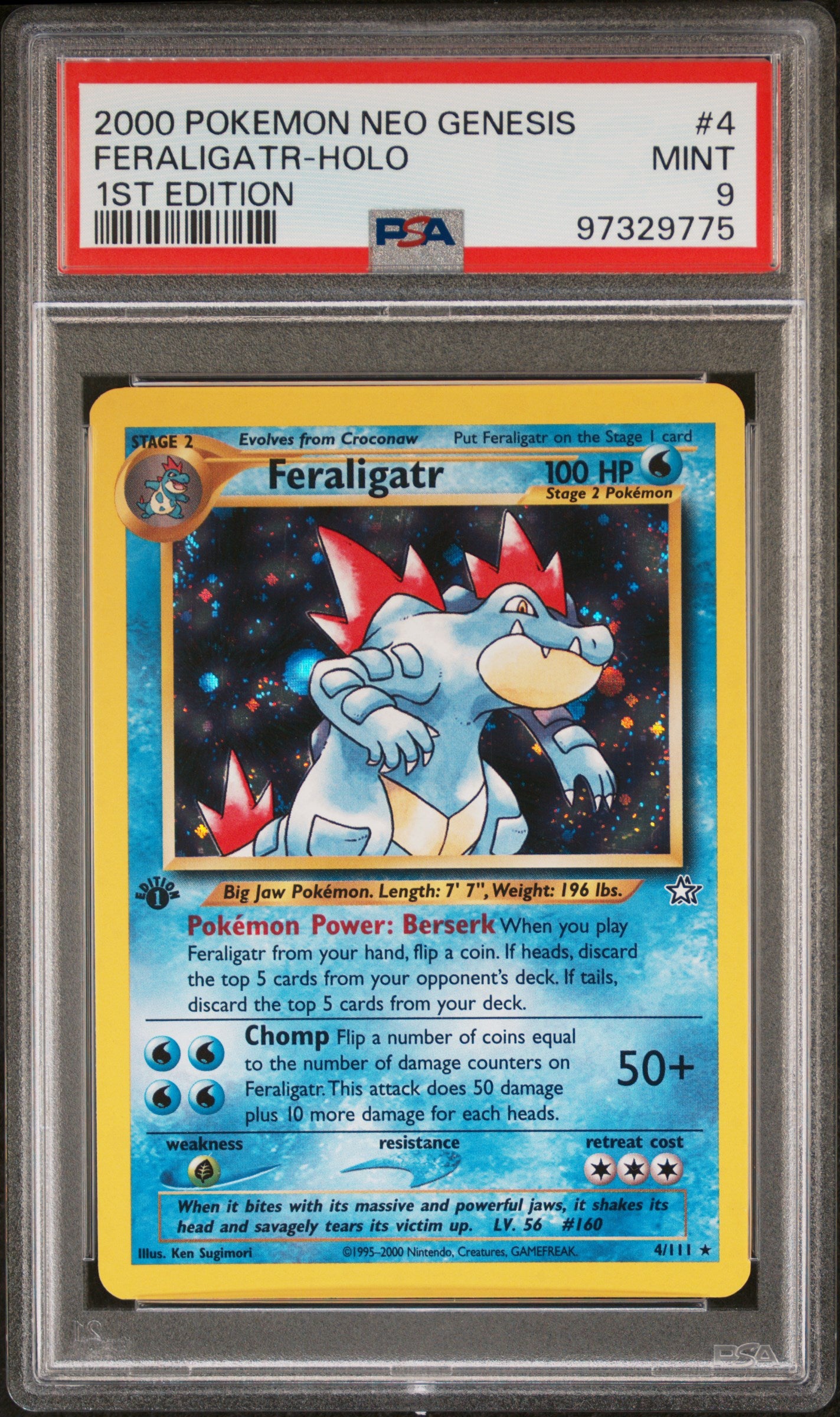 2000 Pokemon Neo Genesis 1st Edition 4 Feraligatr-Holo PSA 97329775