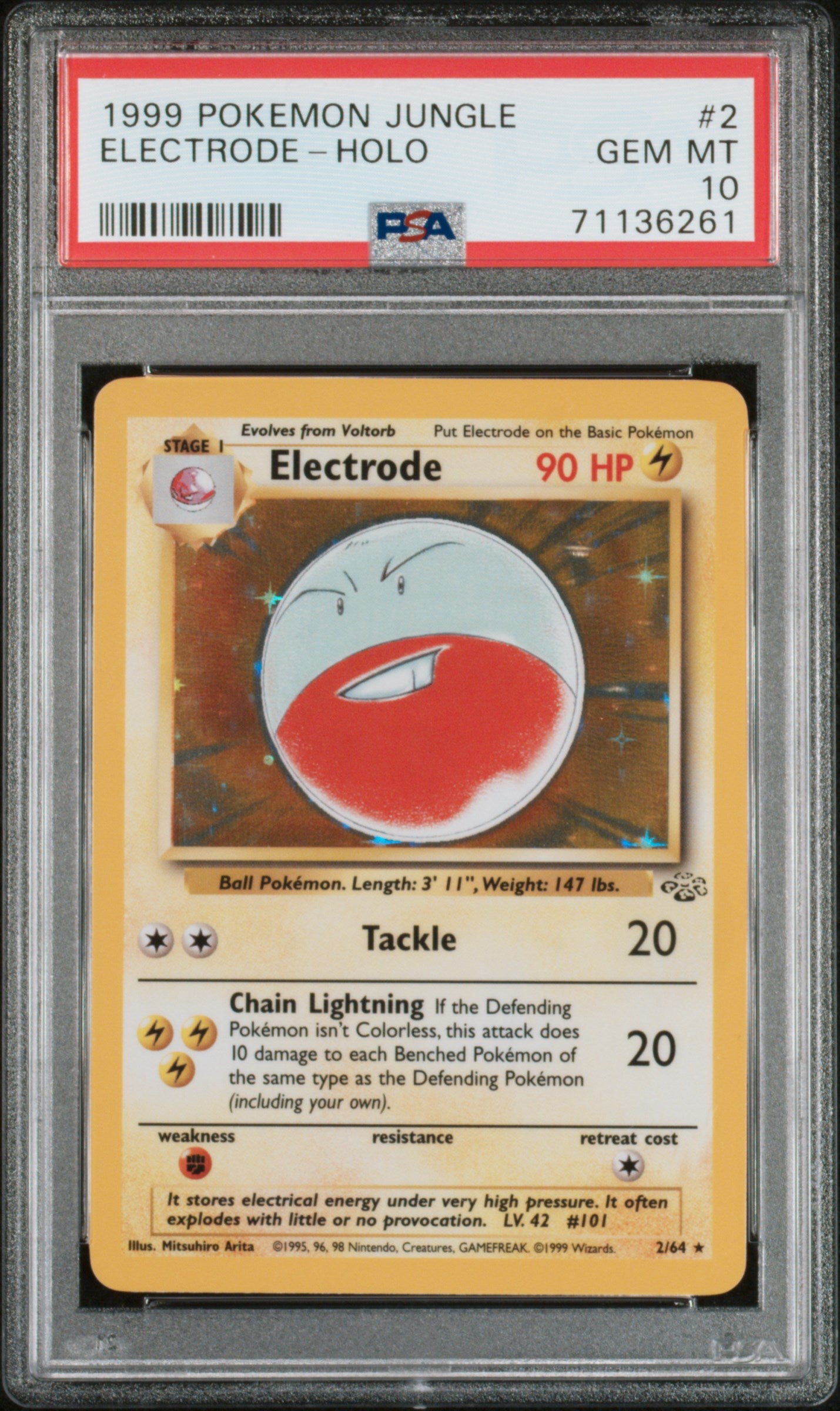 1999 Pokemon Jungle 2 Electrode-Holo PSA 71136261