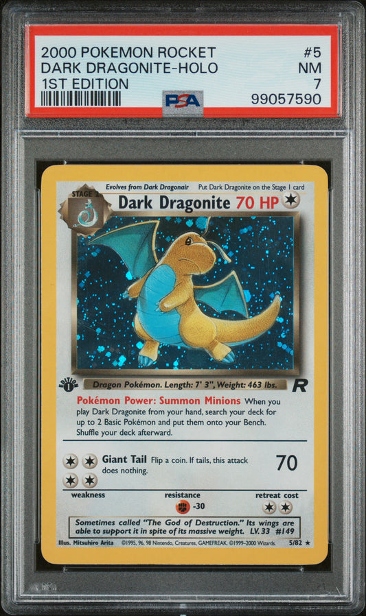 2000 Pokemon Rocket 5 Dark Dragonite-Holo PSA 99057590