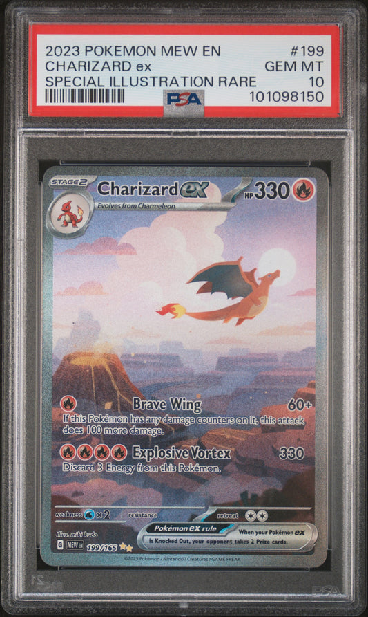 2023 Pokemon Mew En-151 199 Charizard Ex PSA 101098150