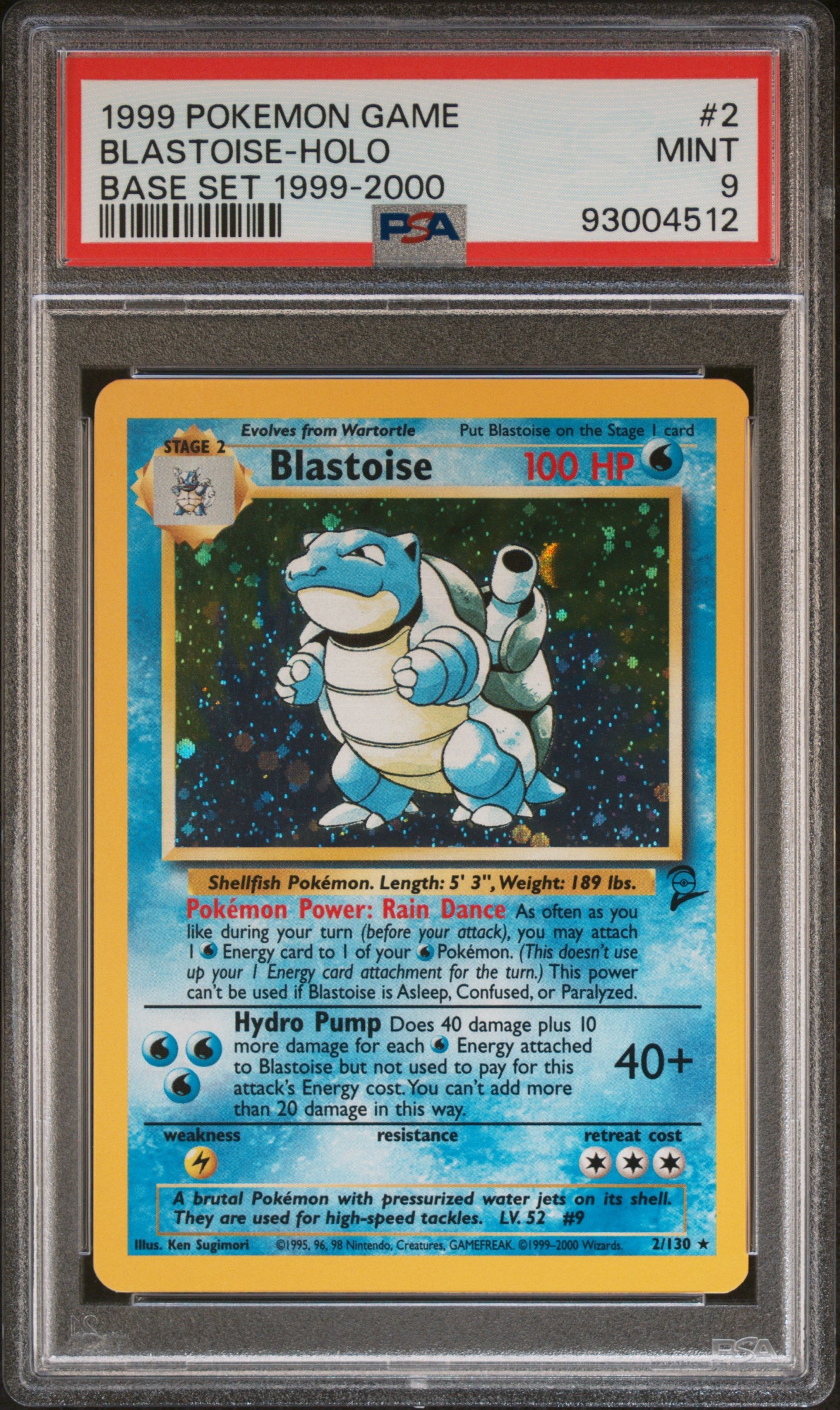 1999 Pokemon Game 2 Blastoise-Holo PSA 93004512