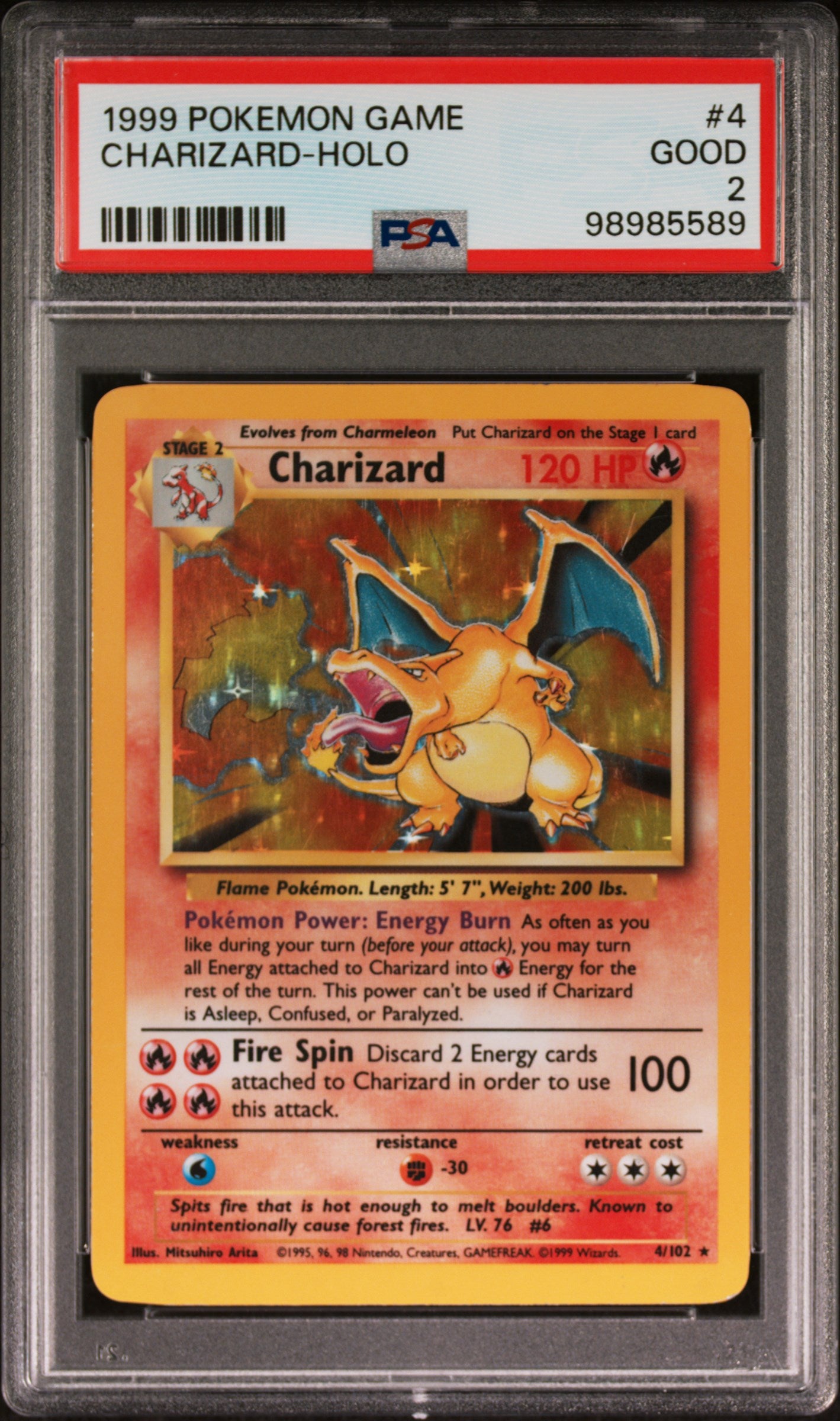 1999 Pokemon Game 4 Charizard-Holo PSA 98985589