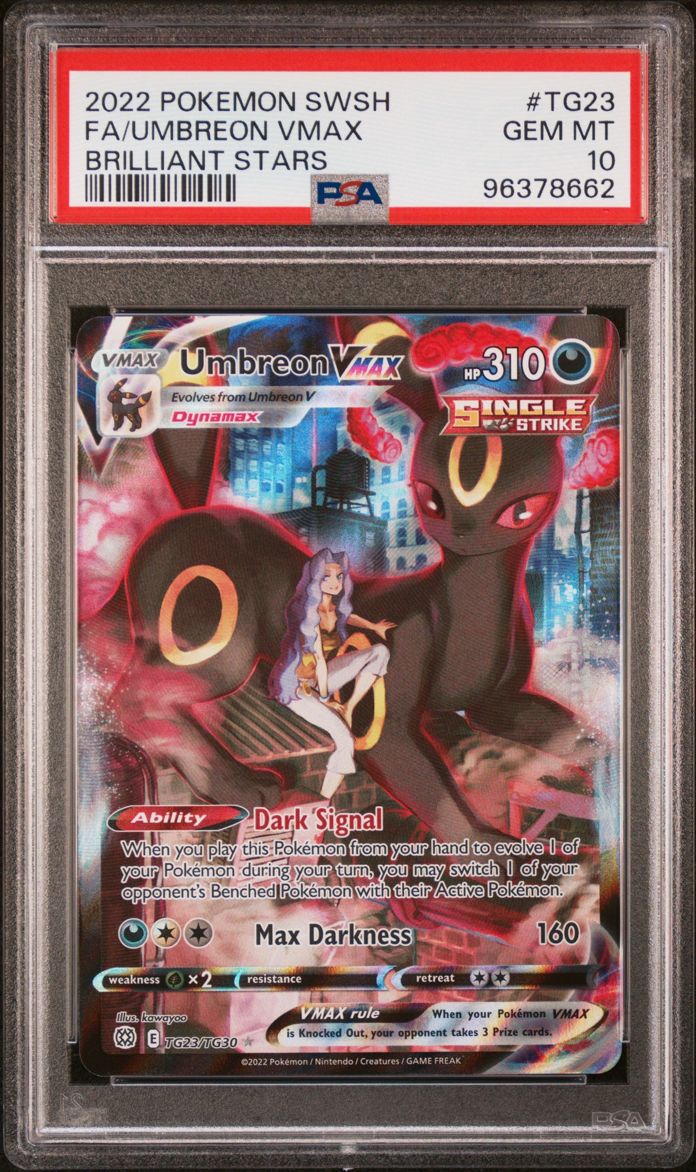 2022 Pokemon Sword & Shield Brilliant Stars TG23 Fa/Umbreon Vmax PSA 96378662