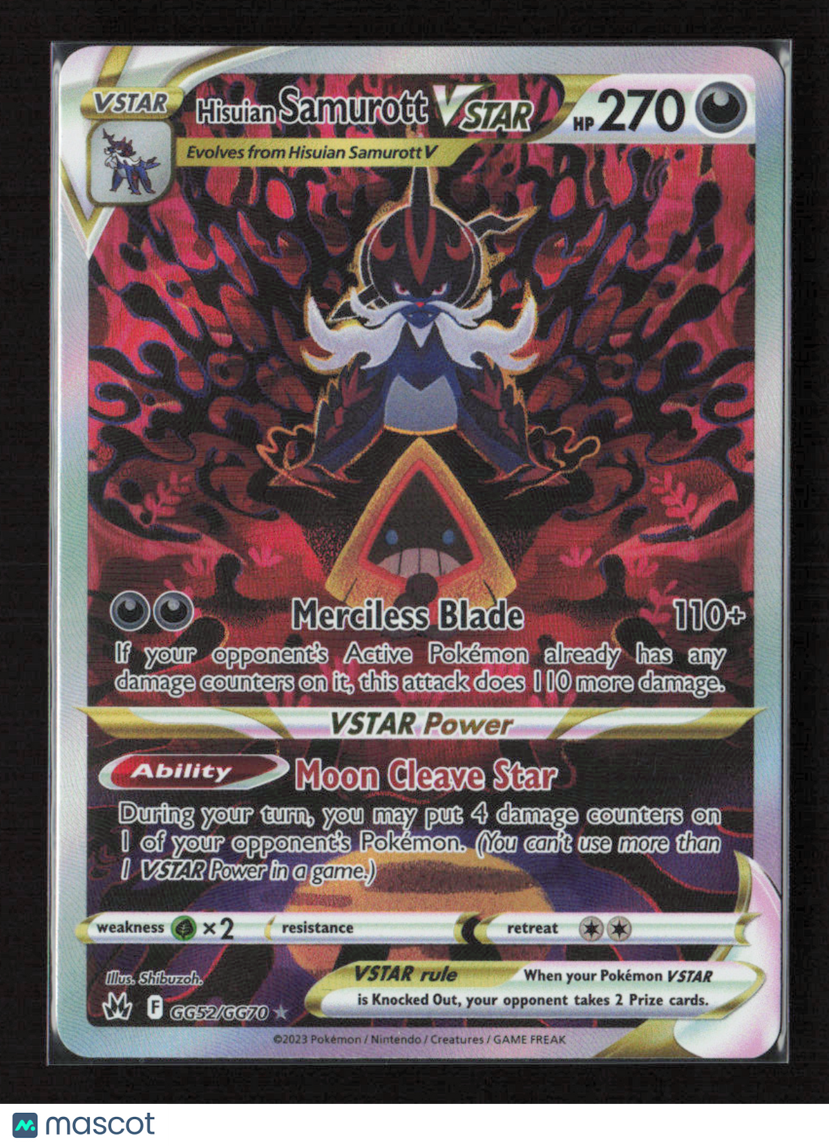2023 Pokemon Hisuian Samurott VSTAR #GG52/GG70 Ultra Rare