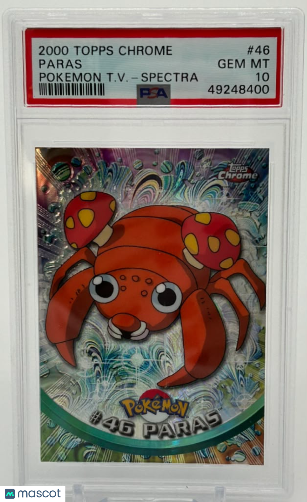 2000 Topps Chrome Pokemon T.V. Paras #46 PSA 10