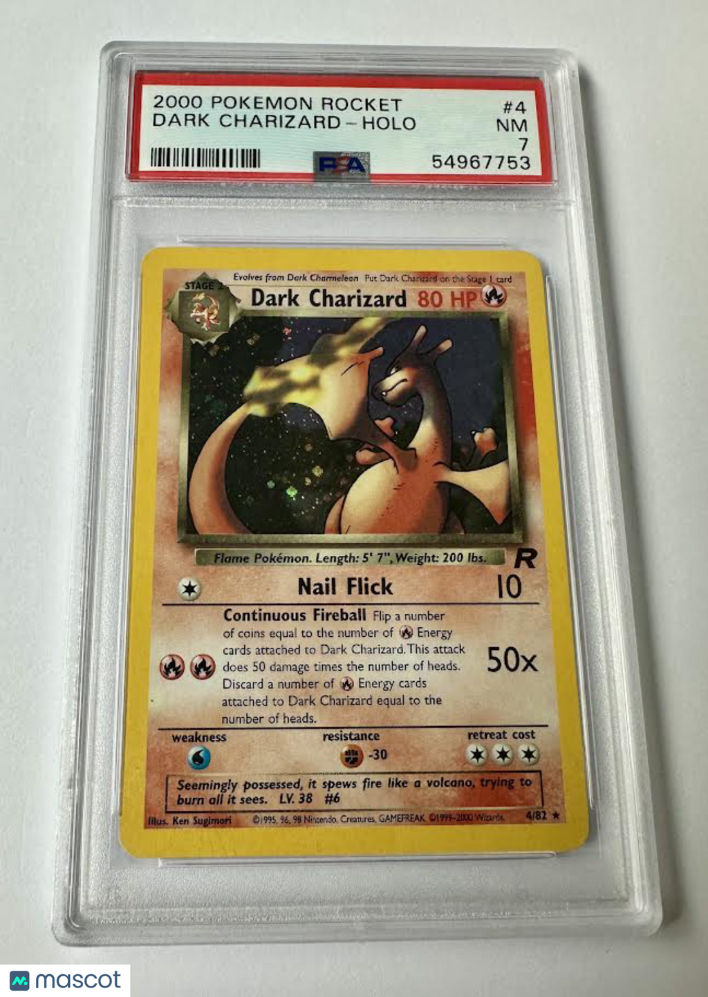 2000 Pokemon Rocket Dark Charizard #4 PSA 7