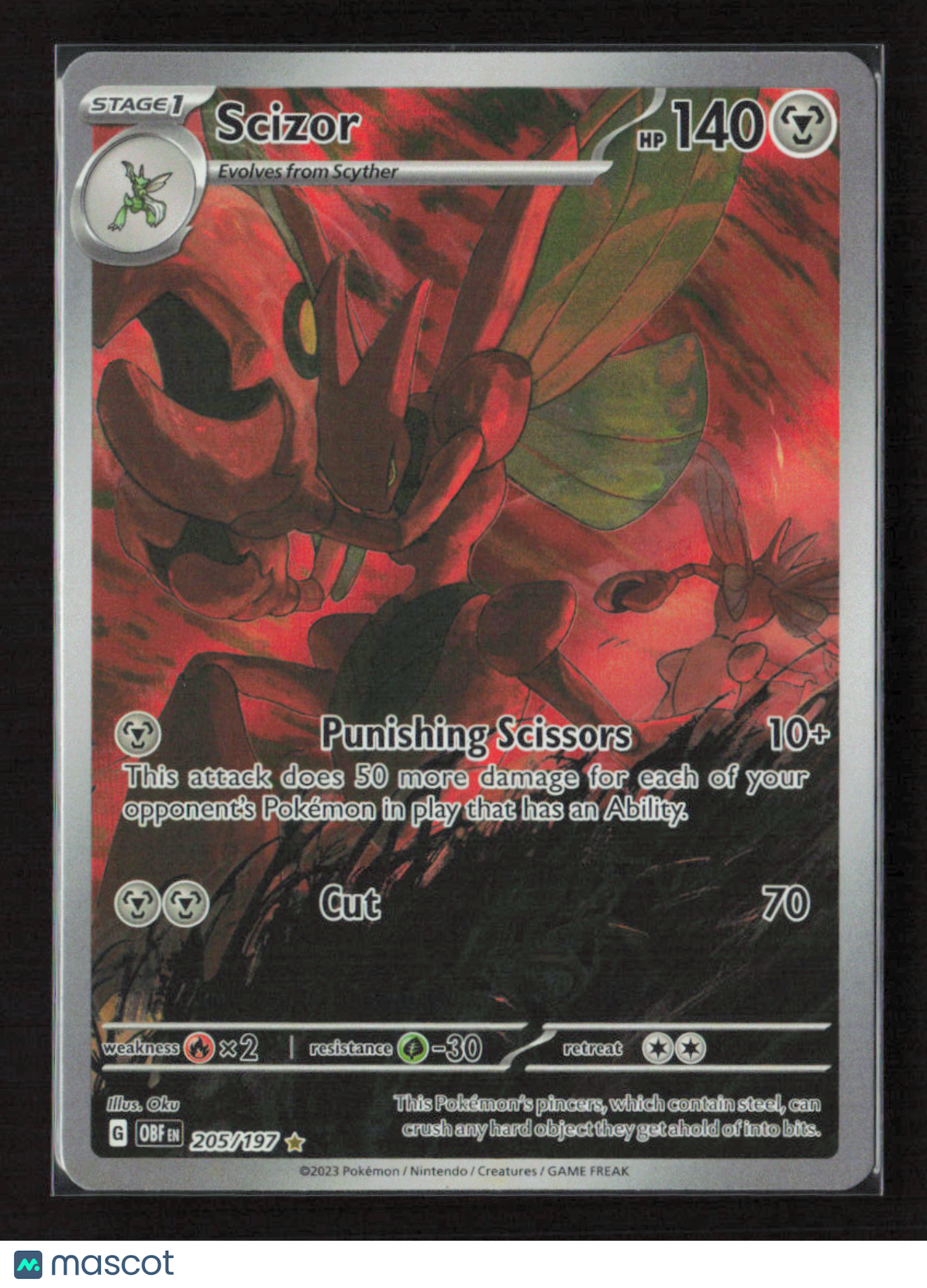2023 Pokemon Scizor - 205/197 #205/197 Illustration Rare