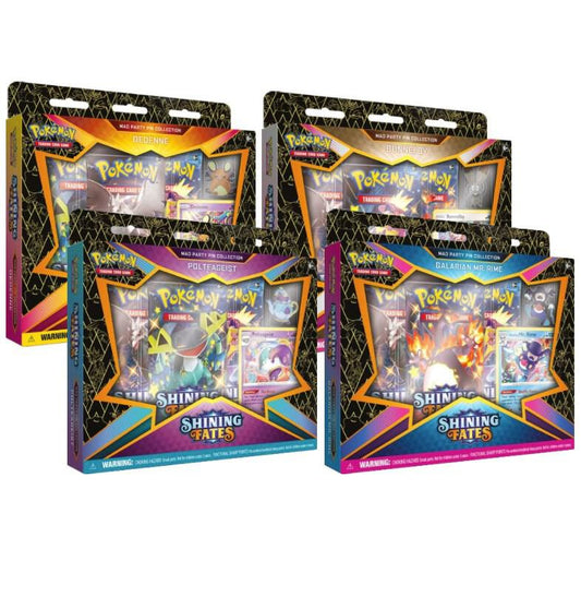 SHIPPED SEALED Pokemon TCG: Shining Fates Mad Party Pin Collection Box