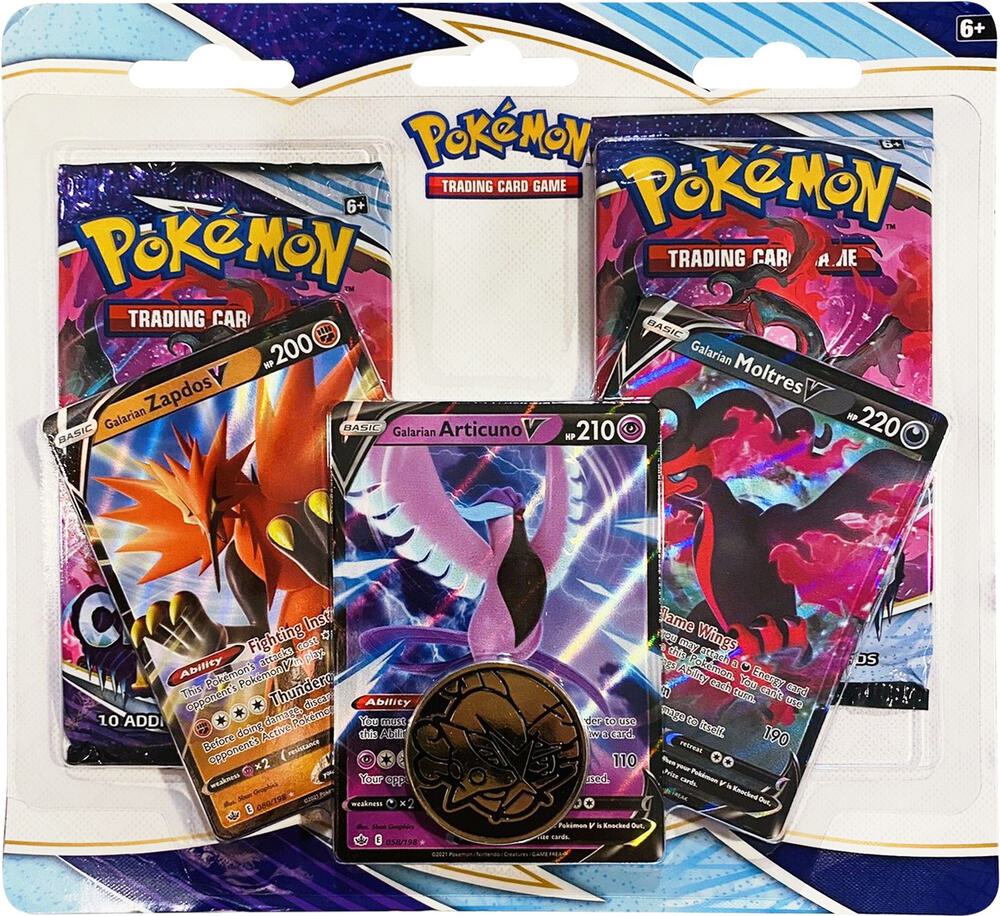 Pokémon TCG: Chilling Reign 2 Pack Blister [Galarian Zapdos V, Articuno V, Moltres V]