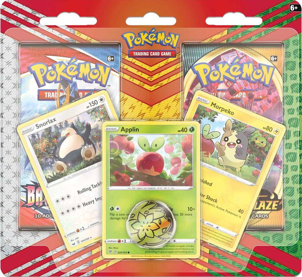 Pokémon TCG: 2 Pack Blister [Snorlax, Morpeko & Applin Cards]