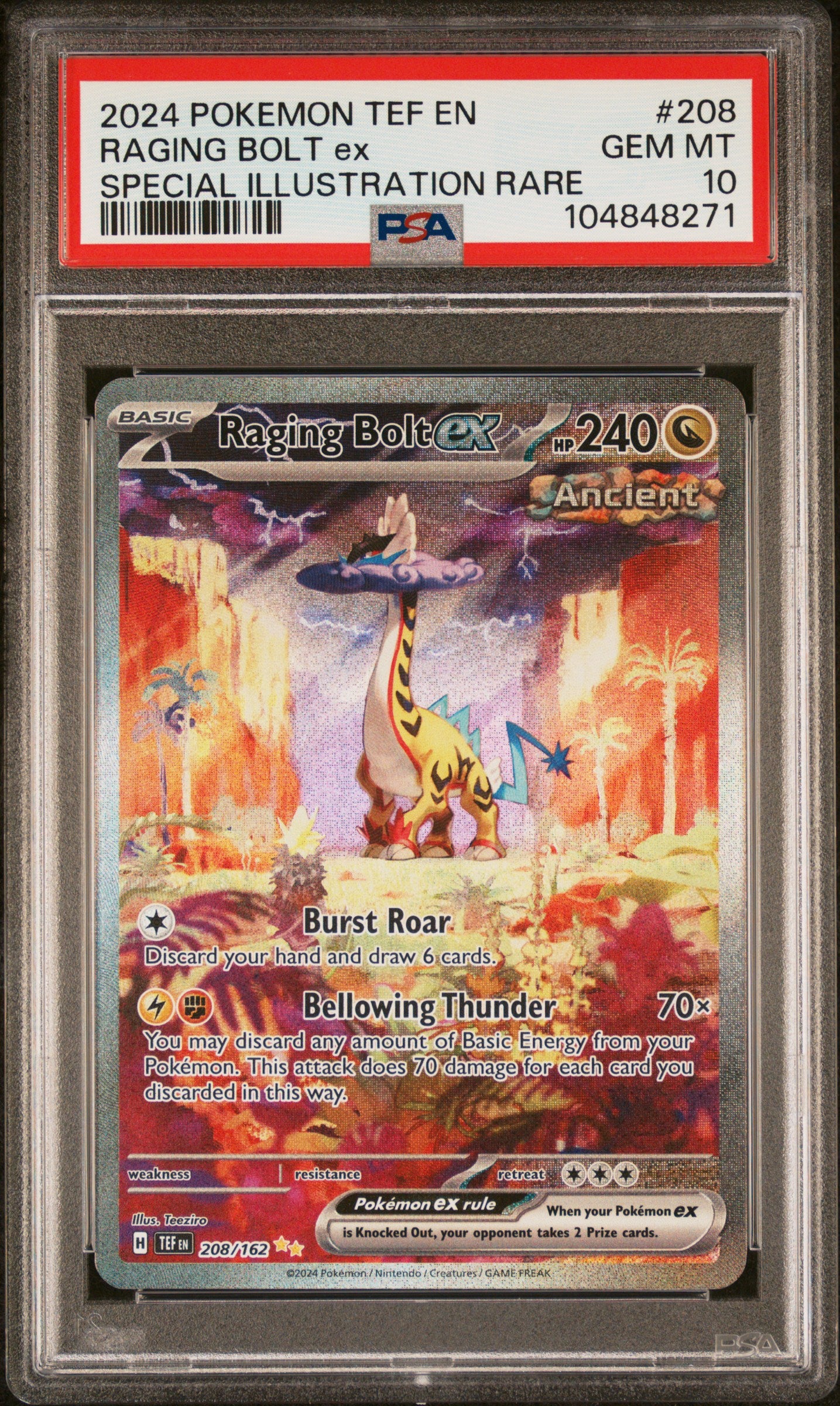 Raging Bolt Ex 208 2024 Pokemon Tef En-Temporal Forces PSA 10 104848271