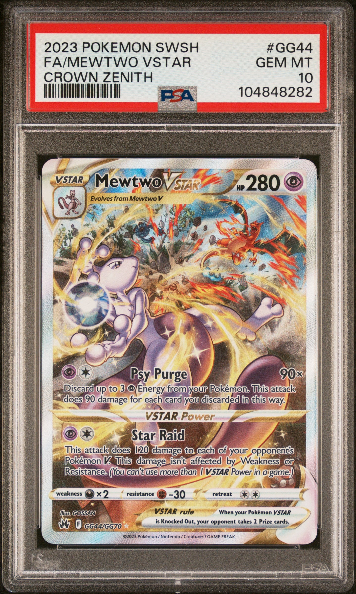 Fa/Mewtwo Vstar GG44 2023 Pokemon Sword And Shield Crown Zenith PSA 10 104848282