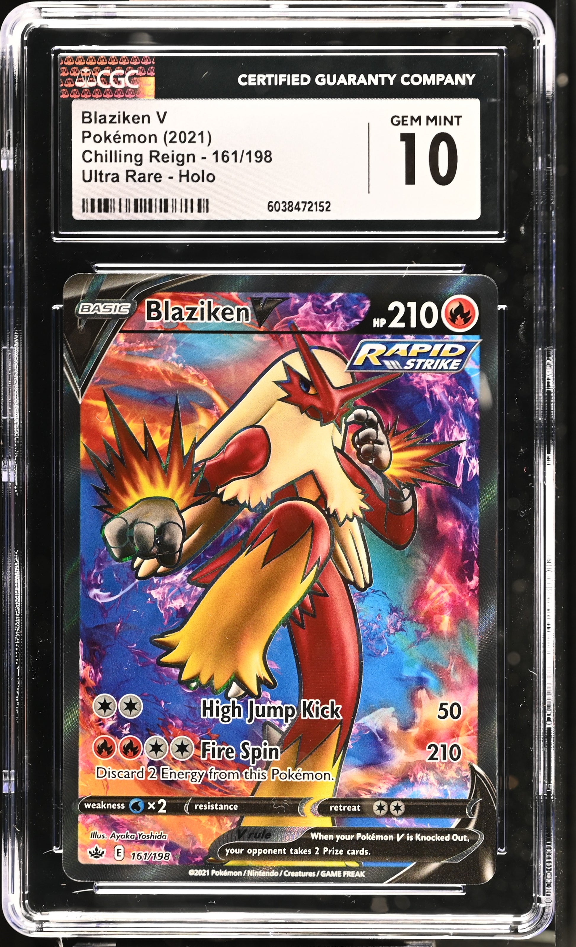 Blaziken V 161/198 2021 Chilling Reign CGC 10 6038472152