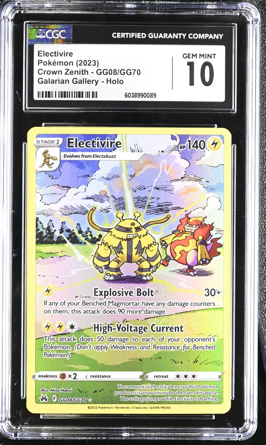 Electivire GG08/GG70 2023 Crown Zenith CGC 10 6038990089
