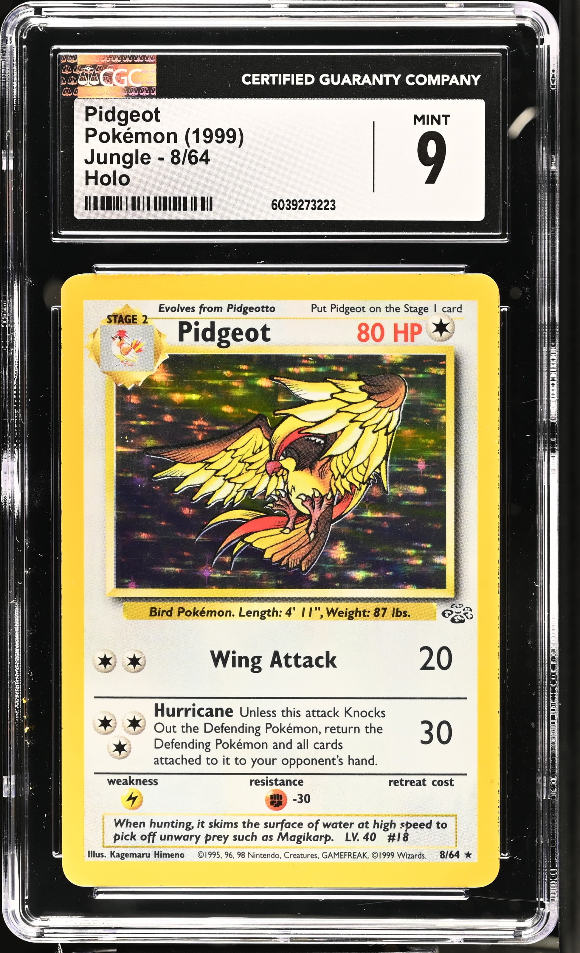 Pidgeot 8/64 1999 Jungle CGC 9 6039273223