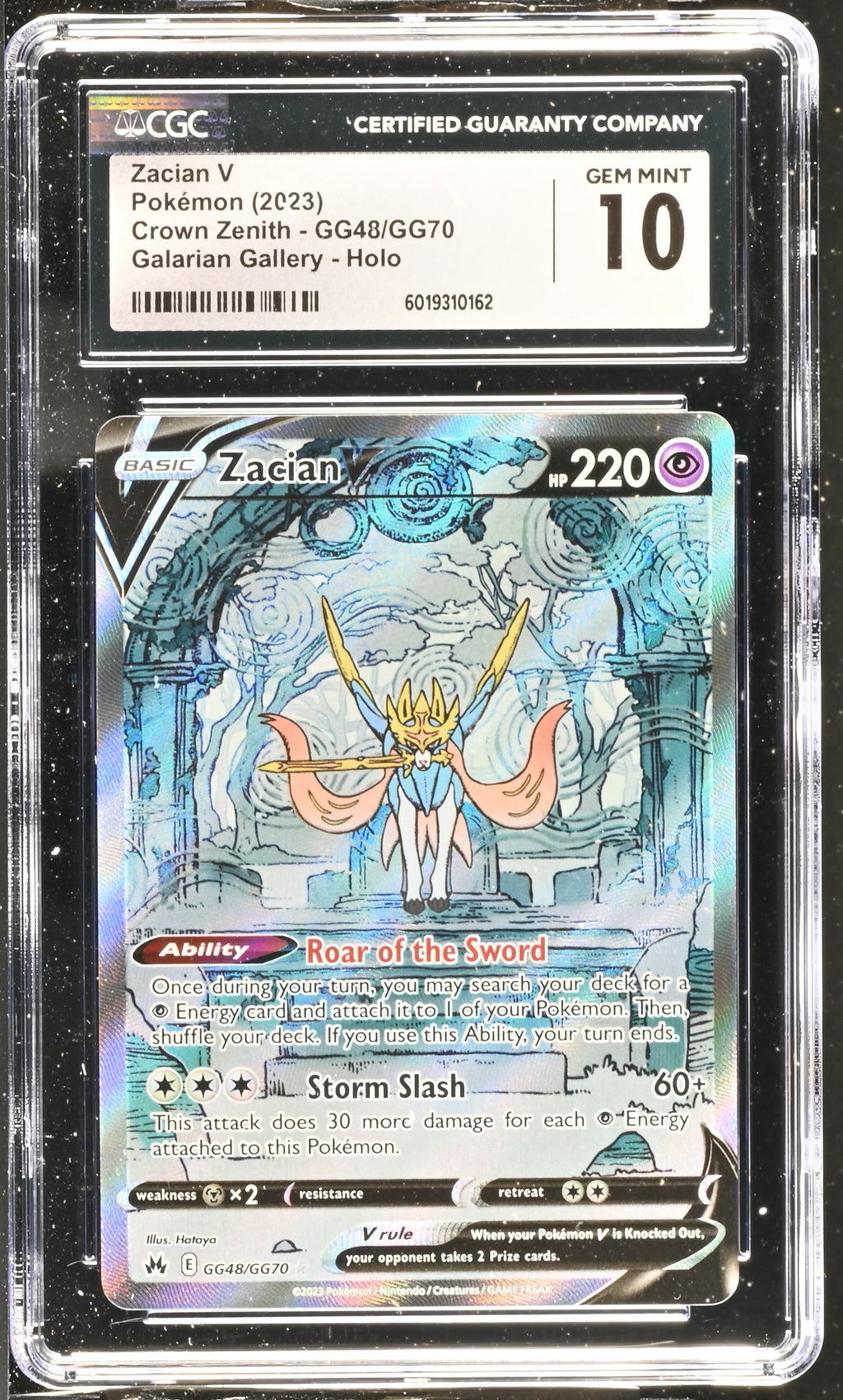 Zacian V GG48/GG70 2023 Crown Zenith CGC 10 6019310162
