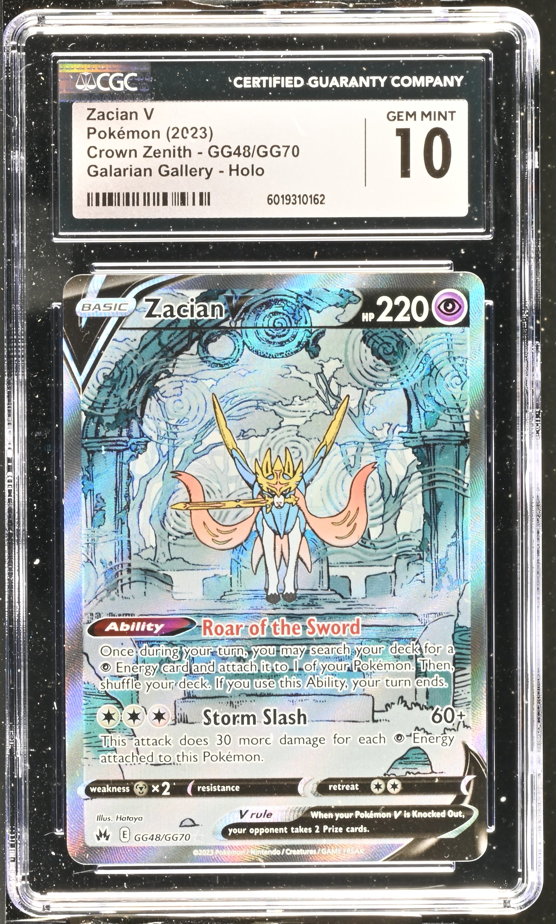 Zacian V GG48/GG70 2023 Crown Zenith CGC 10 6019310162