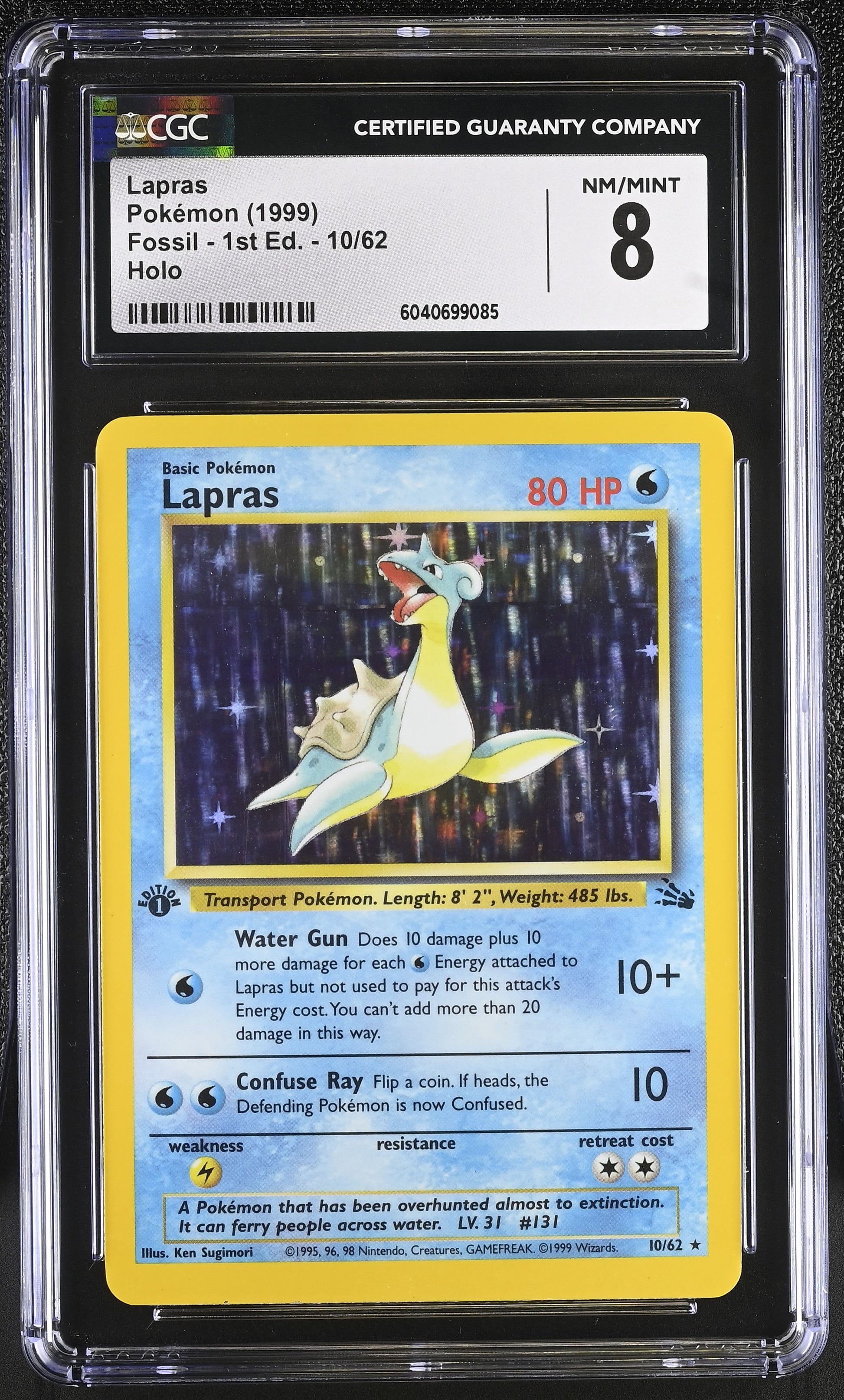 Lapras 10/62 1999 Fossil - 1st Ed. CGC 8 6040699085