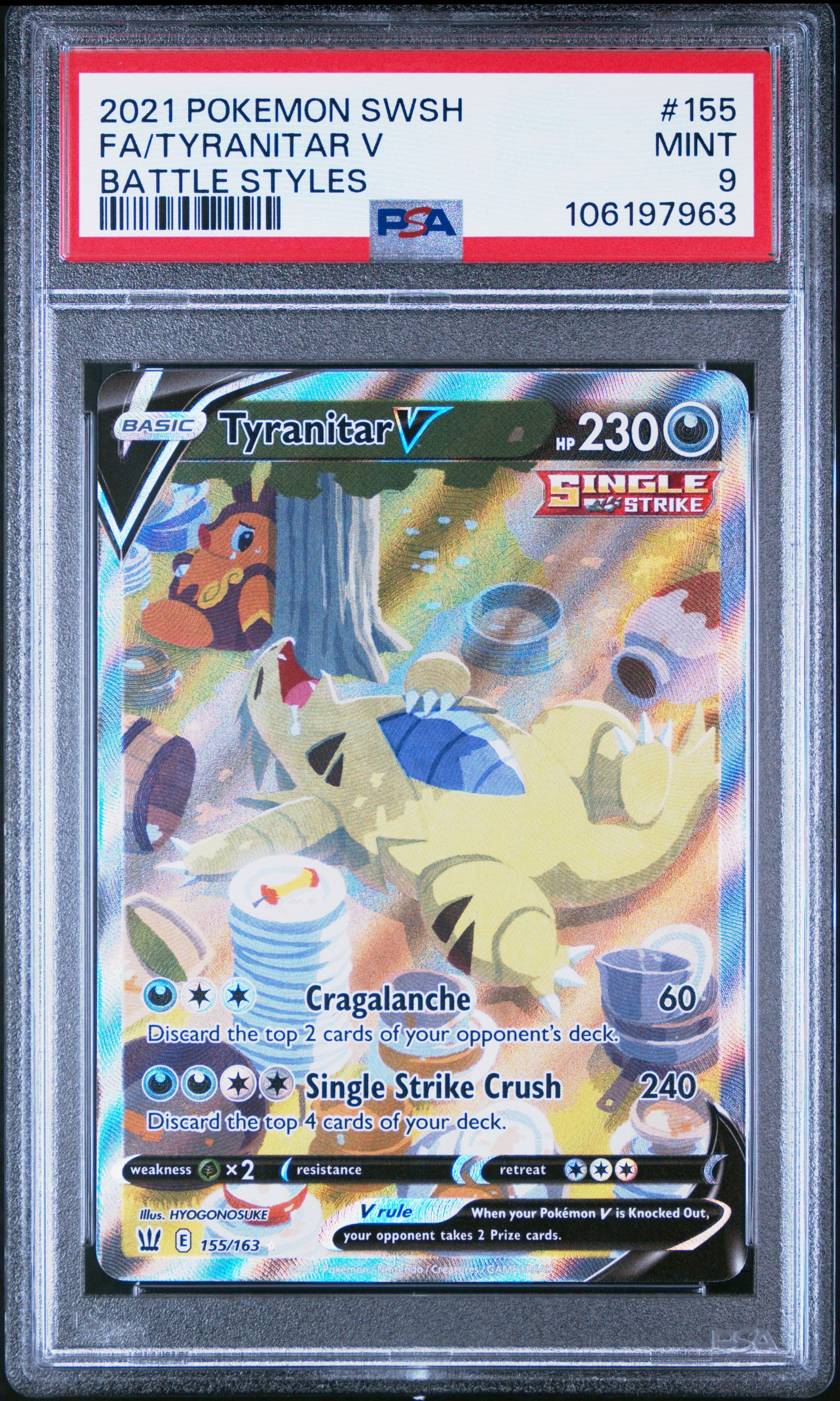 Fa/Tyranitar V 155 2021 Pokemon Sword & Shield Battle Styles PSA 9 106197963
