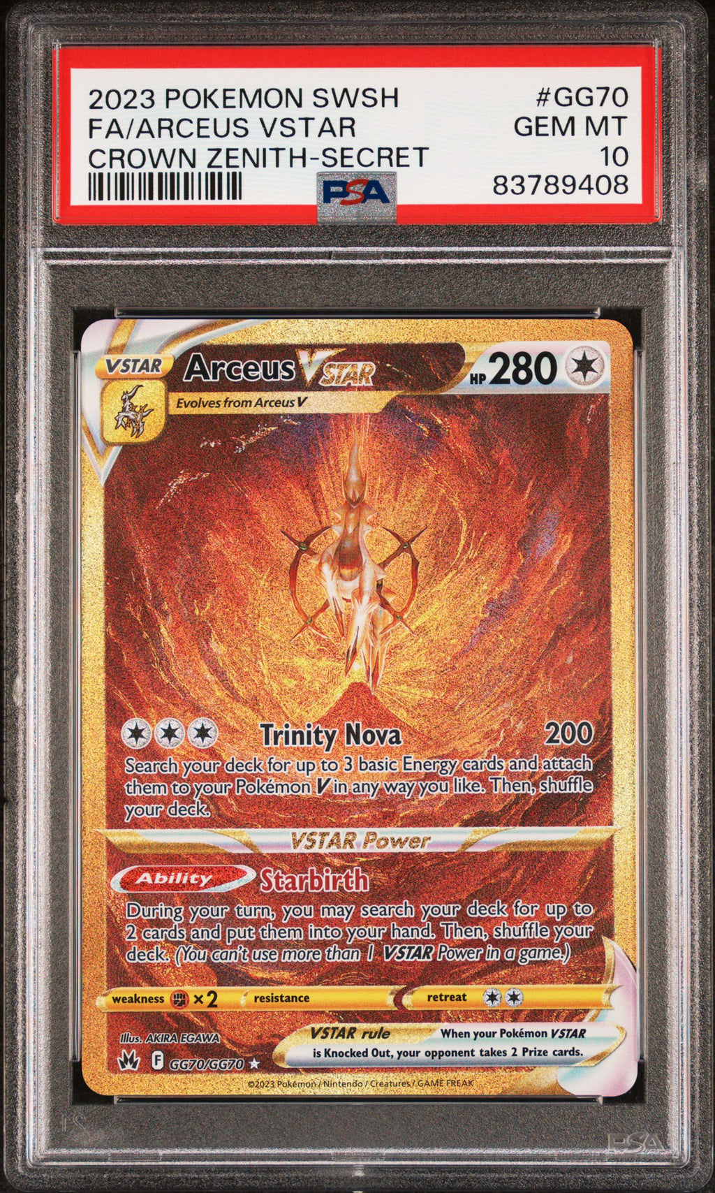Fa/Arceus Vstar GG70 2023 Pokemon Sword And Shield Crown Zenith PSA 10 83789408
