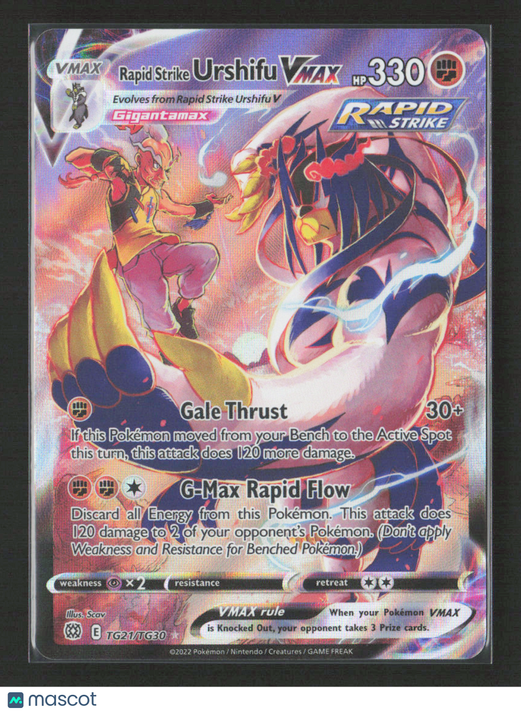 2022 Pokemon Rapid Strike Urshifu VMAX #TG21/TG30 Ultra Rare