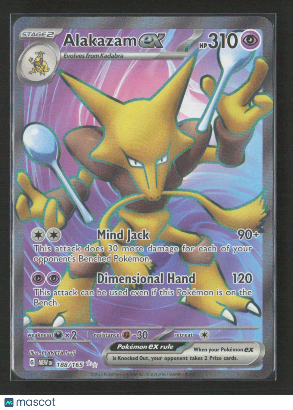 2023 Pokemon Alakazam ex - 188/165 #188/165 Ultra Rare