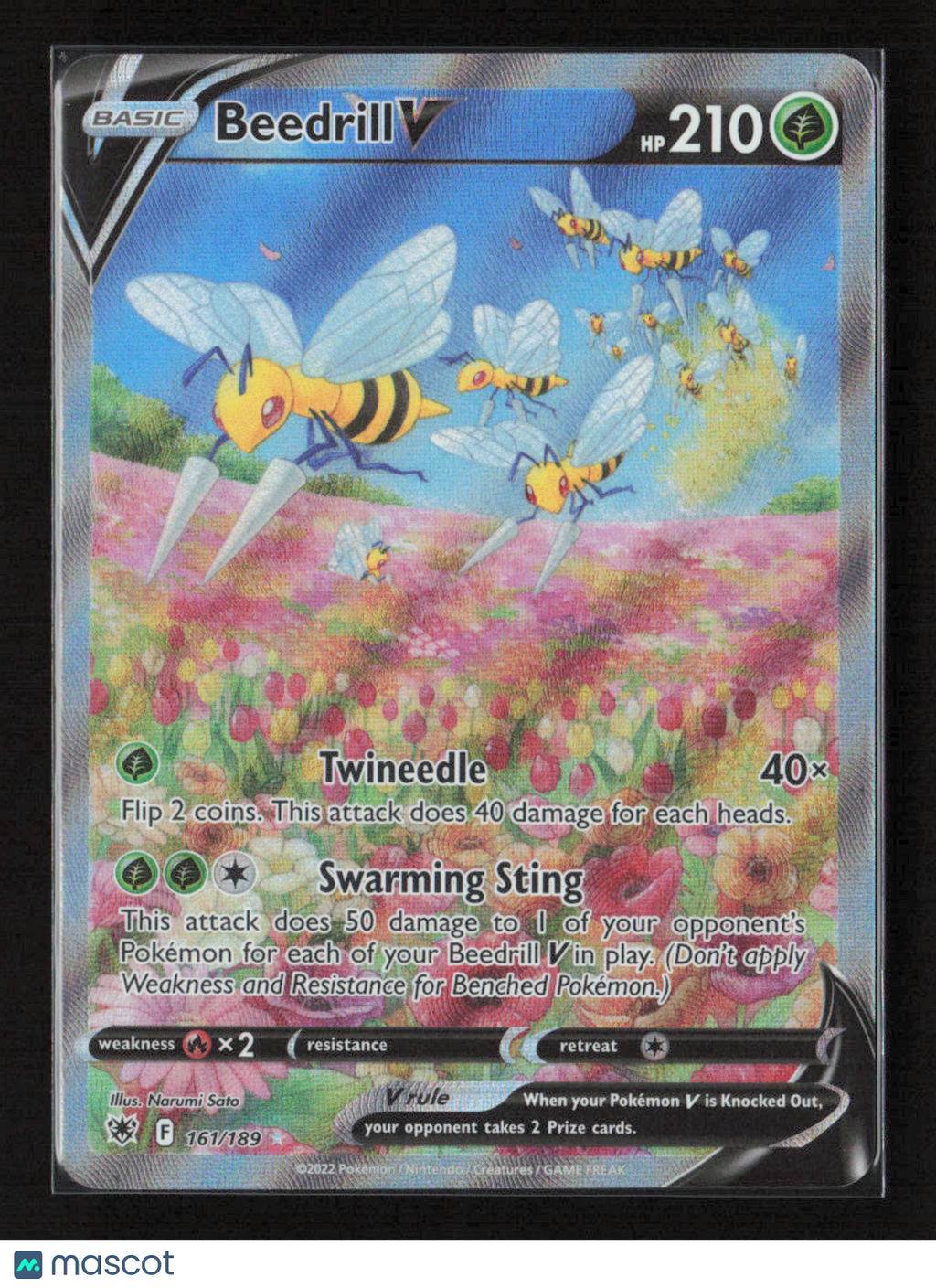 2022 Pokemon Beedrill V (Alternate Full Art) #161/189 Ultra Rare