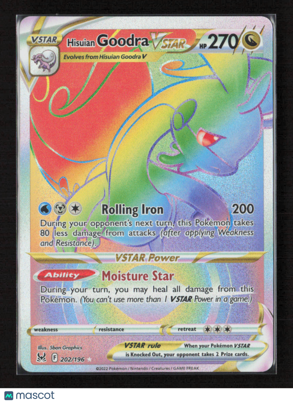 2022 Pokemon Hisuian Goodra VSTAR (Secret) #202/196 Secret Rare