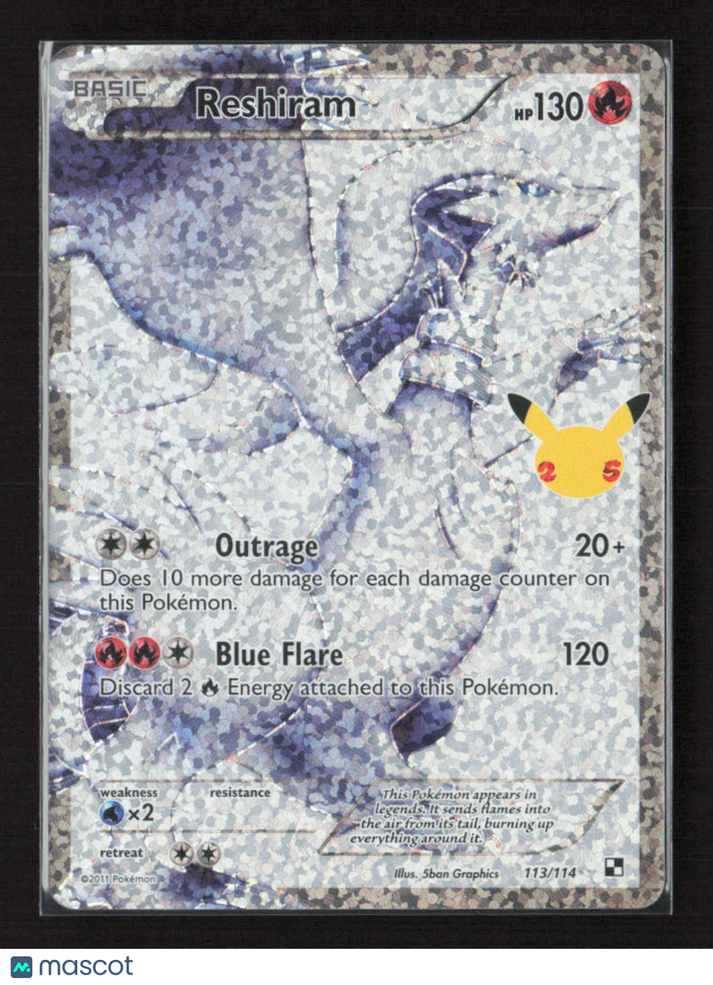 2021 Pokemon Reshiram #113/114 Classic Collection