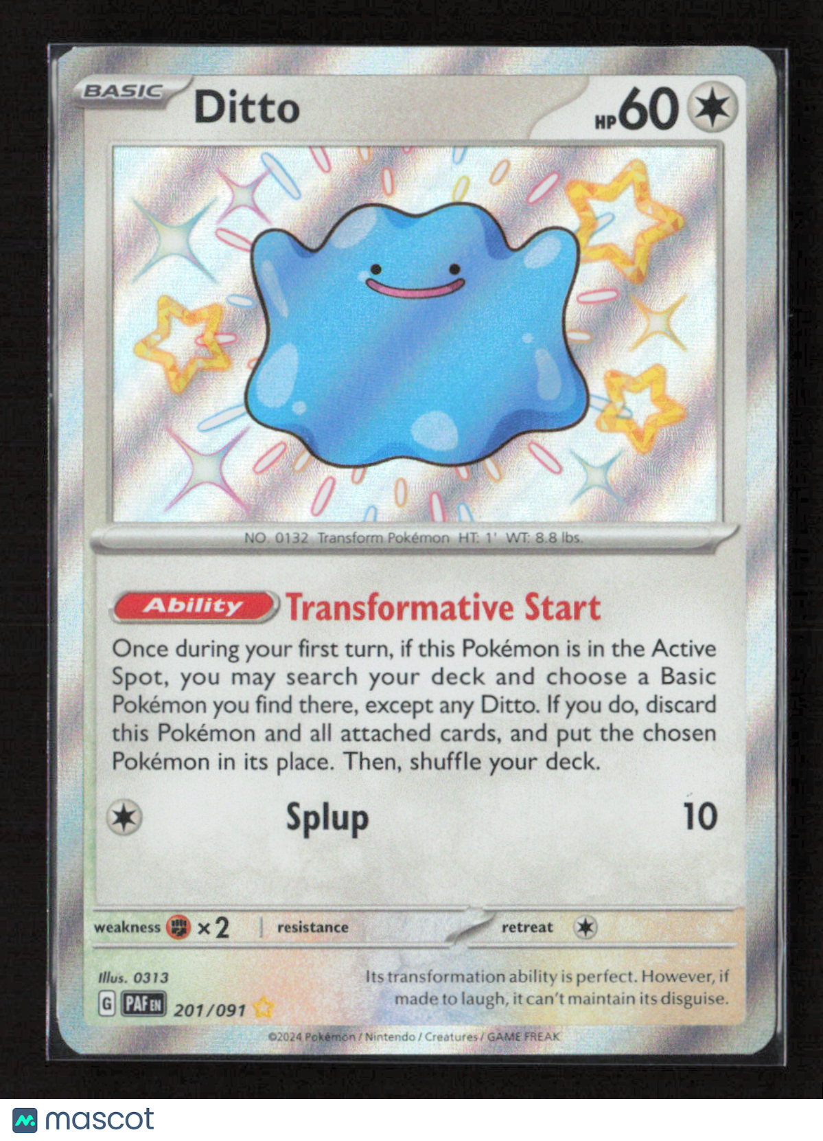 2024 Pokemon Ditto #201/091 Shiny Rare