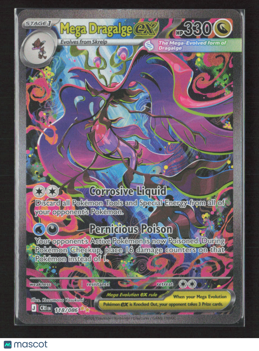 2026 Pokemon Mega Dragalge EX #118/86 SAR FA