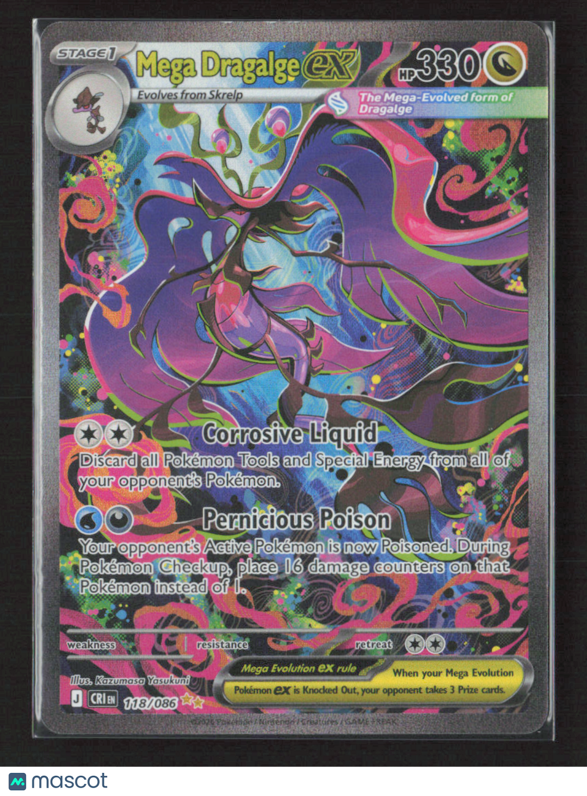 2026 Pokemon Mega Dragalge EX #118/86 SAR FA