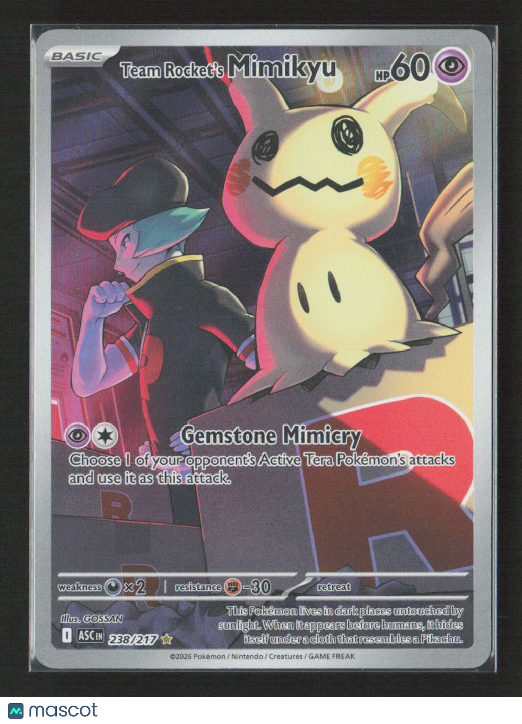 2026 Pokemon Team Rocket's Mimikyu - 238/217 #238/217 Illustration Rare