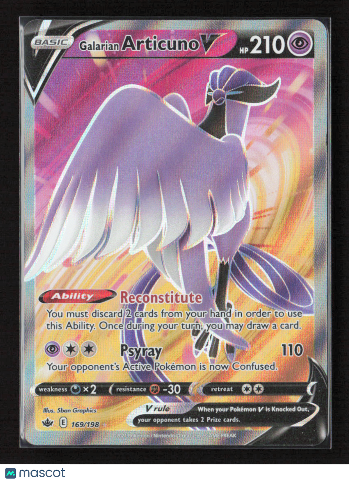 2021 Pokemon Galarian Articuno V (Full Art) #169/198 Ultra Rare