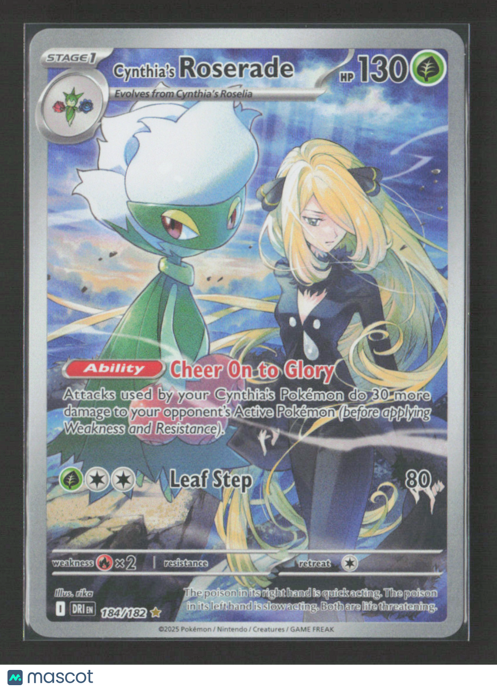 2025 Pokemon Cynthia's Roserade - 184/182 #184/182 Illustration Rare