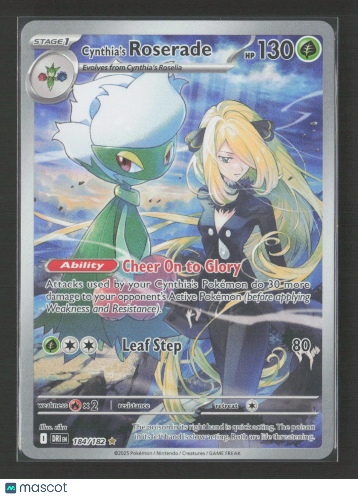 2025 Pokemon Cynthia's Roserade - 184/182 #184/182 Illustration Rare