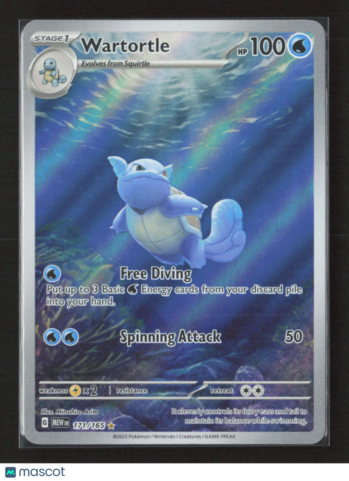 2023 Pokemon Wartortle - 171/165 #171/165 Illustration Rare