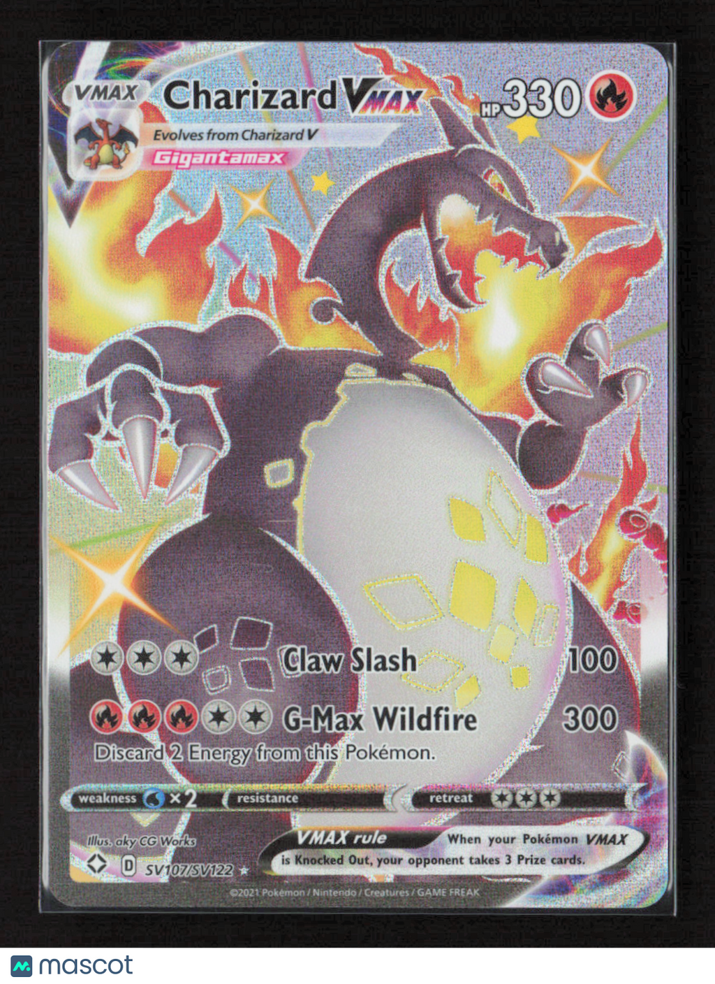 2021 Pokemon Charizard VMAX #SV107/SV122 Shiny Holo Rare