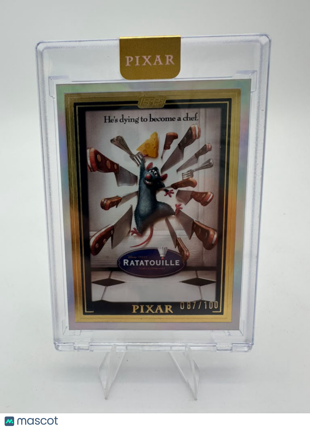 2025 Topps Chrome Disney Pixar Gold Ratatoille #WA-8 Wall Art 87/100
