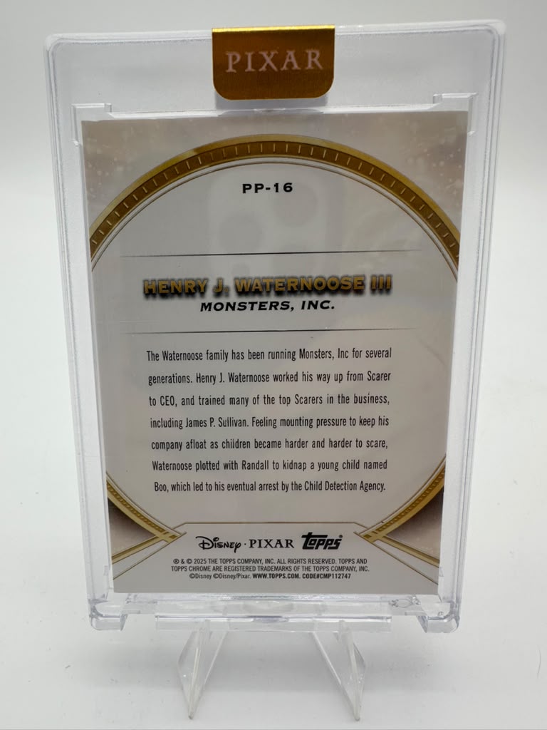 2025 Topps Disney Pixar Gold Henry J. Waternoose III #PP-16 Perfection