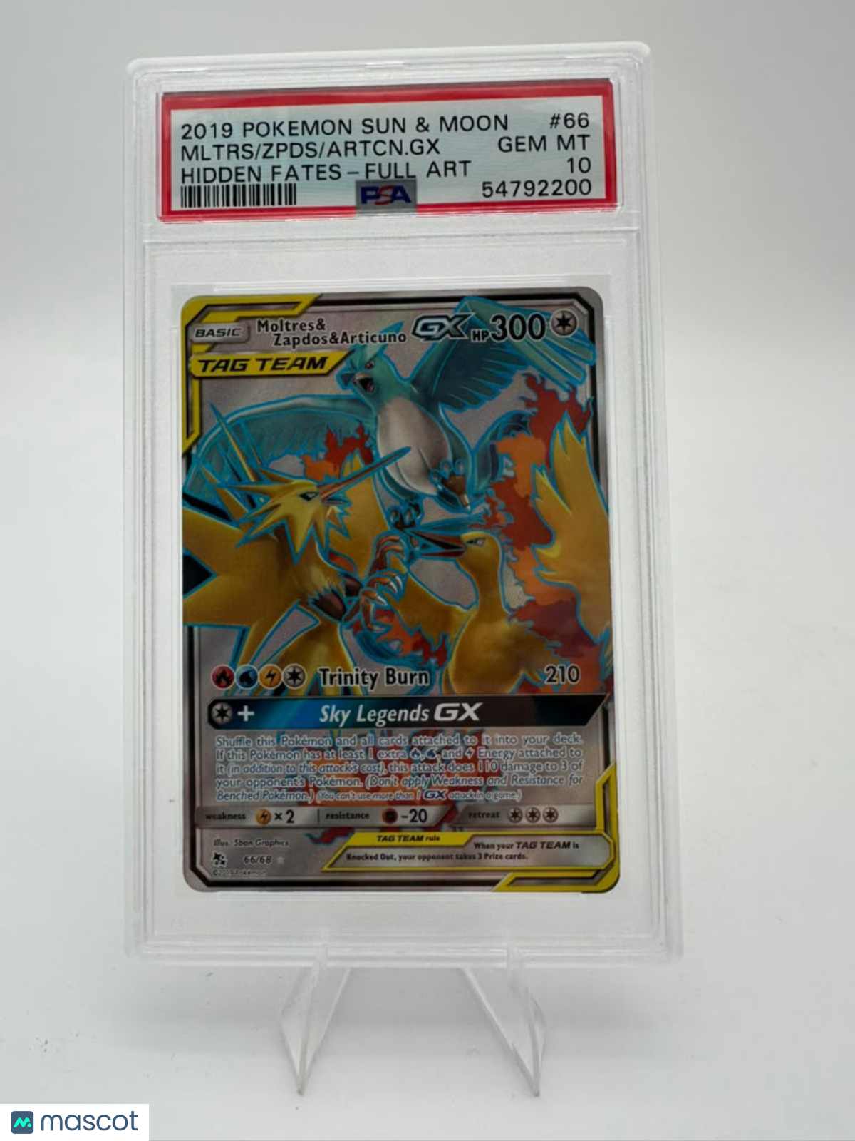 2019 Pokemon Sun & Moon Hidden Fates Artcn. GX Zpds Mltrs #66 Hidden Fates-Full Art PSA 10