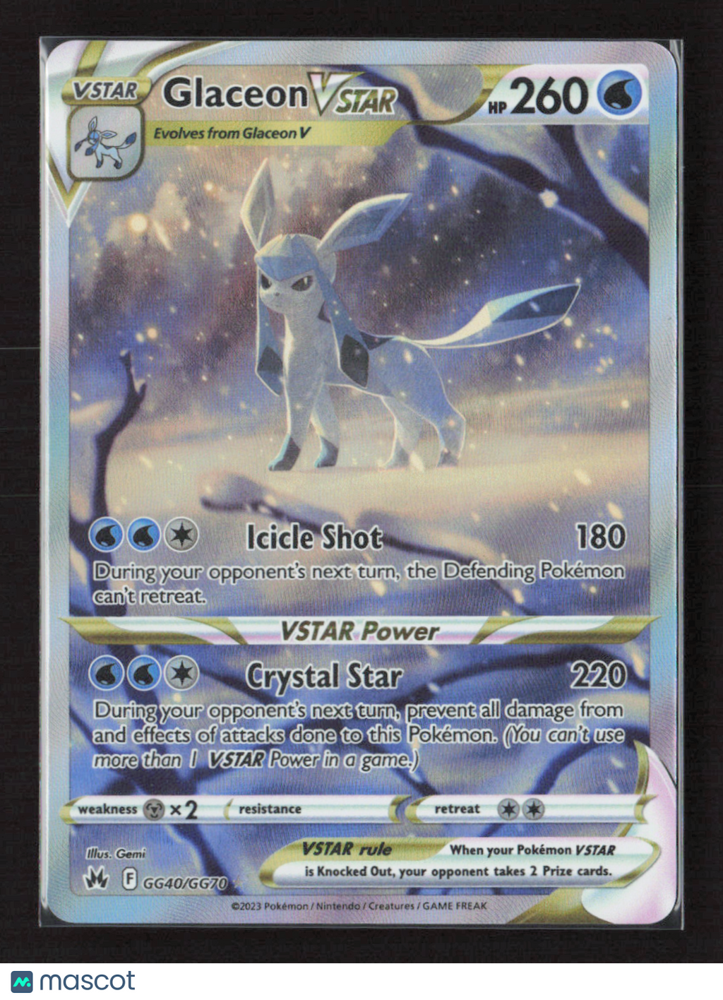 2023 Pokemon Glaceon VSTAR #GG40/GG70 Ultra Rare
