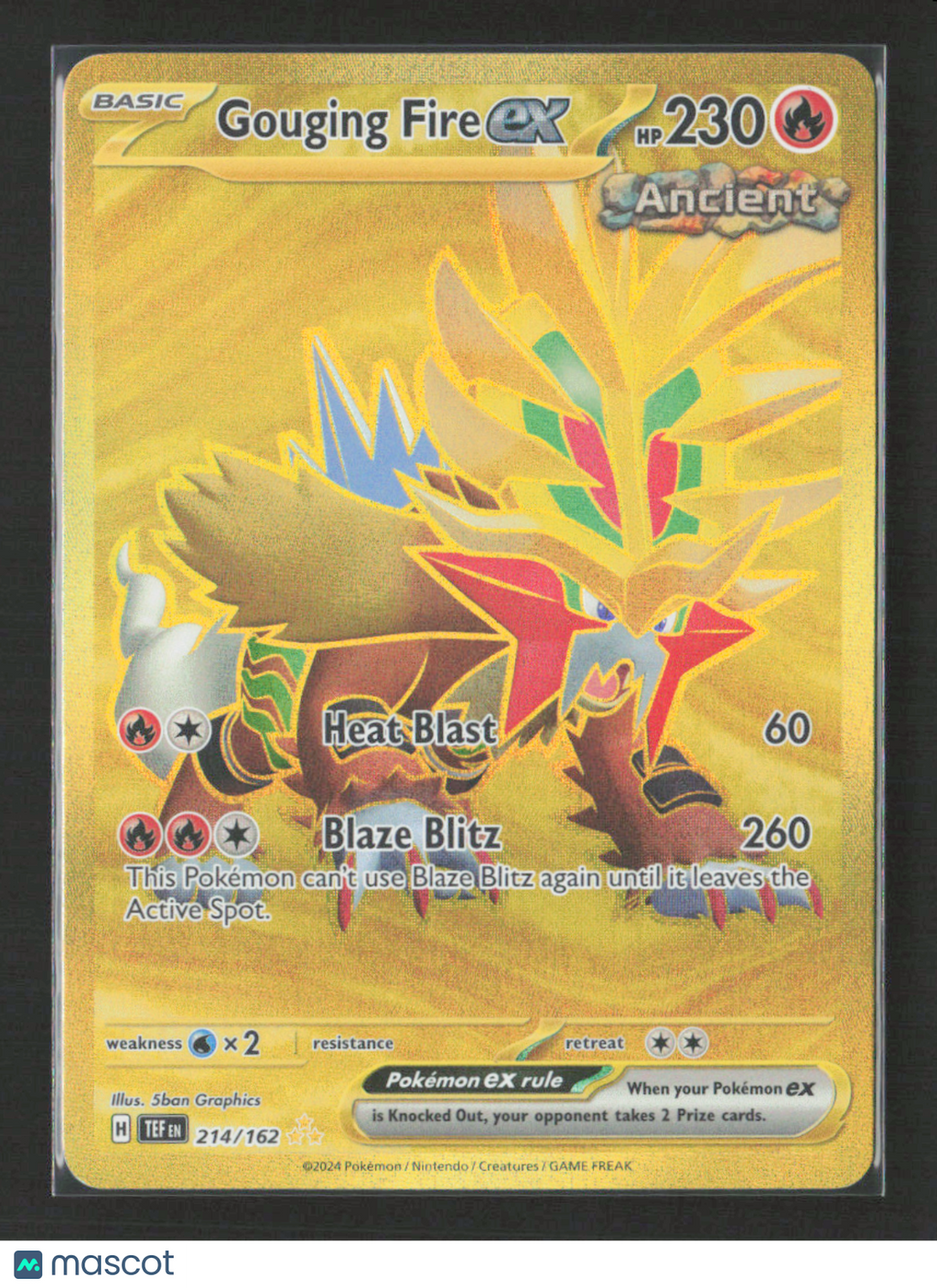 2024 Pokemon Gouging Fire ex - 214/162 #214/162 Hyper Rare