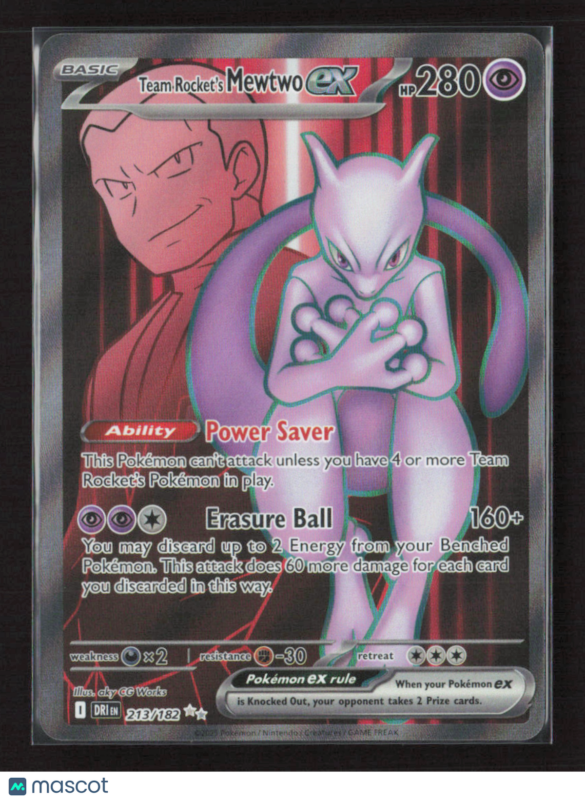 2025 Pokemon Team Rocket's Mewtwo ex - 213/182 #213/182 Ultra Rare