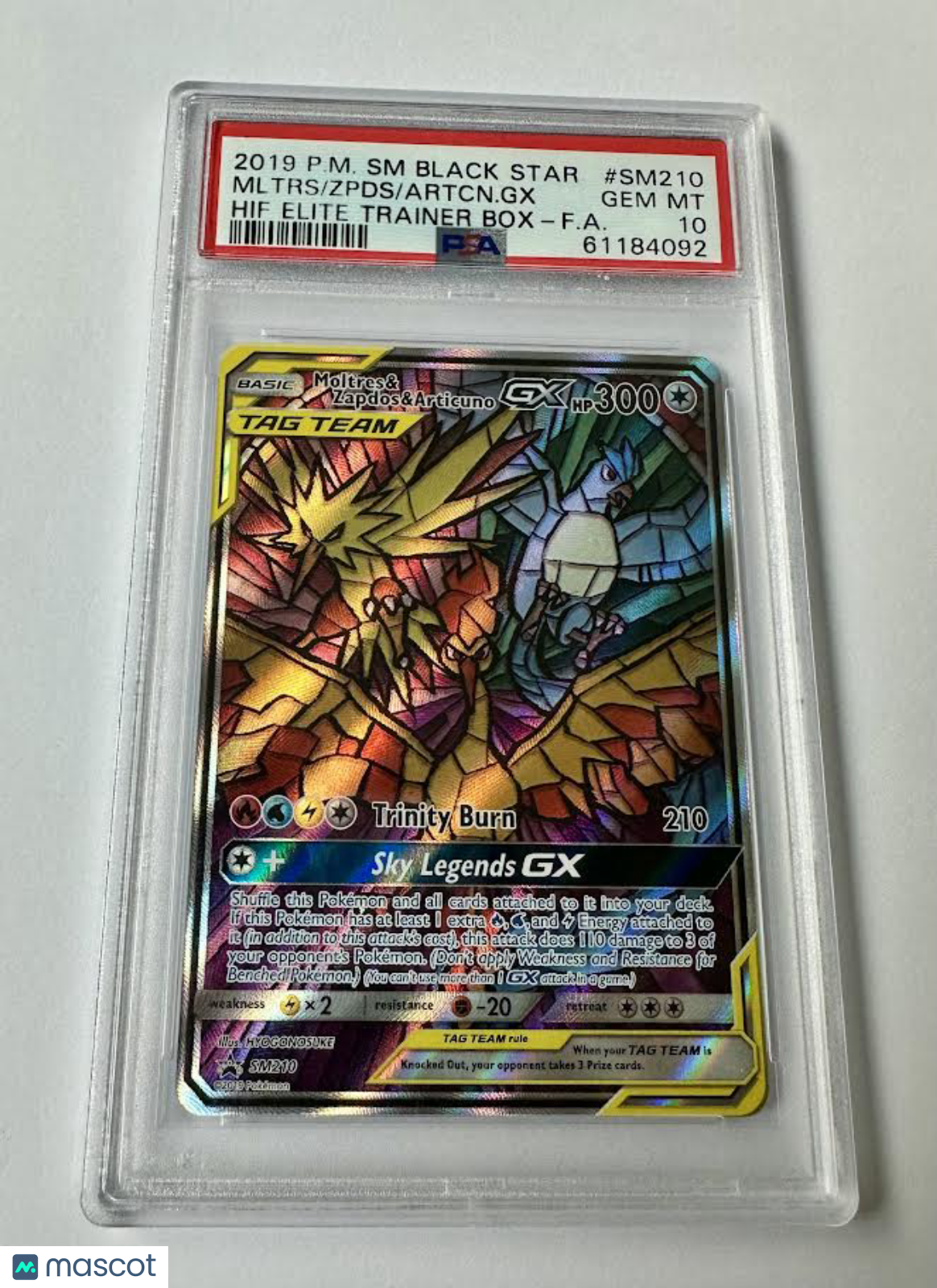 2019 Pokemon SM Black Star Promo Artcn. GX Mltrs Zpds #SM210 Hif Elite Trainer Box-F.A. PSA 10