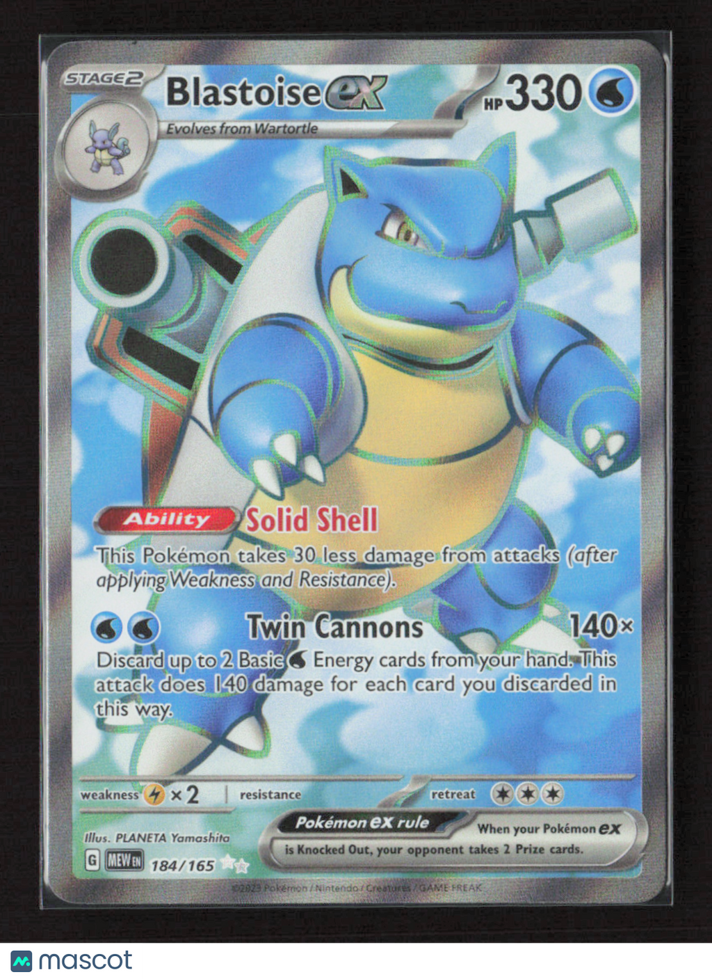 2023 Pokemon Blastoise ex - 184/165 #184/165 Ultra Rare
