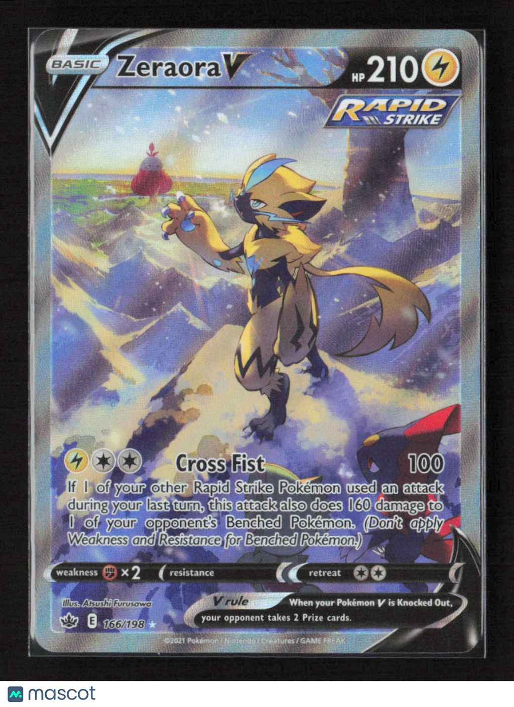 2021 Pokemon Zeraora V (Alternate Full Art) #166/198 Ultra Rare