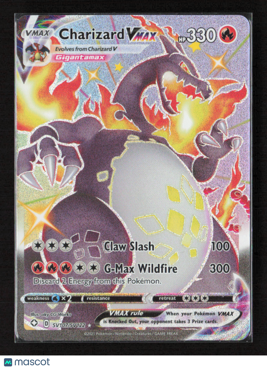 2021 Pokemon Charizard VMAX #SV107/SV122 Shiny Holo Rare